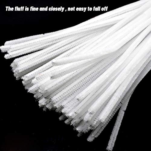100 Pieces Pipe Cleaners Craft Chenille Stem White Pipe Cleaners - color: White