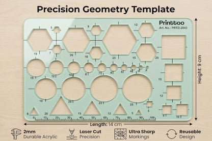 Printtoo Precision Geometry Drafting Stencil Ruler Technical Tool Set - color: Series -PRTD-2843A