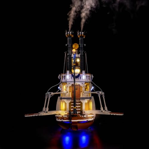 LocoLee Light kit Compatible with Lego 21356 River Steamboat - No Model Only Light, LED Lighting Accessories Compatible with Lego 21356 Canal Steamers Building Set (RC Version) - style: RC Version