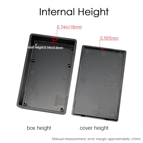 LeMotech Project Box, 5 Pieces ABS Electrical Box Small Junction Box for Electronics PCB Case,Electronic Hobby Box Black, Outside Size 3.6 x 2.3 x 0.9 inch (92 x 58 x 23 mm) - size: 3.6" x 2.3" x 0.9"(5pc)