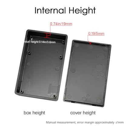 LeMotech Project Box, 5 Pieces ABS Electrical Box Small Junction Box for Electronics PCB Case,Electronic Hobby Box Black, Outside Size 3.6 x 2.3 x 0.9 inch (92 x 58 x 23 mm) - size: 3.6" x 2.3" x 0.9"(5pc)