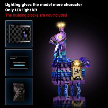 Vaodest Led Light for Lego 77071 Fortnite Supply Llama Blocks Model,Design and Configuration Compatible with Model 77071(Led Light Only, Not Building Block Kit) - style: 77071 Fortnite Supply Llama Set