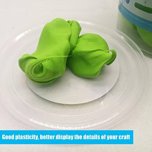 Air Dry Modeling Clay 10.5 oz Ultra Light Soft Magic Clay DIY Moulding Dough Primary Colors for Adults Kids Art Craft Kit Green - color: Green