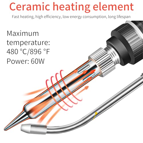 Soldering Iron Kit, 60W Soldering Gun Automatic Hand-held Solder Gun Iron Kit Welding Tool, 110V Automatic Welding Gun, for Electronic Repair, Home appliance repair, DIY