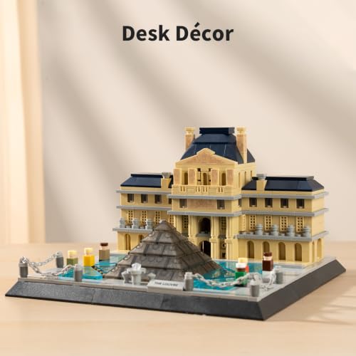 Oichy Louvre Museum Building Blocks Paris Iconic Architecture Building Set - color: Louvre Museum Set