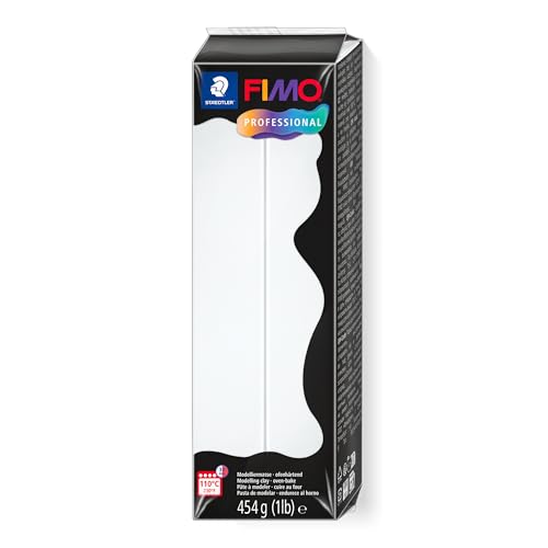 Staedtler FIMO Professional Polymer Clay - Artist Oven Bake Clay for Jewelry, Sculpting, Modelling, White, 1 Lb Block, 8041-0 - color: White