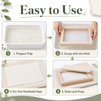 Paper Making Screens Large, 1 Pcs Wooden Papermaking Screen Frame Mould 9.8 x 7.5 Inch Paper-Making Frame for DIY Paper Craft, Dried Flower