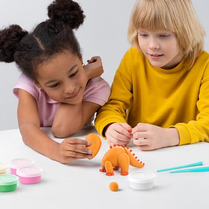 HEY CLAY Fat Brain Toys Dinosaurs, Air Dry Clay Kit with Interactive App for Kids & Tweens, Modeling Clay and Crafts Set - color: Dinos