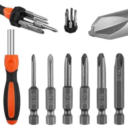 7PCS All In One Screwdriver Bits Set,Triwing Screwdriver Bits Set(50mm) Y0 Y1 Y2 Y2 Y3 Y4 Y Tip Portable Multi-Purpose Screwdriver Set for Outdoor And Daily Repair Tools - color: Y Head Set