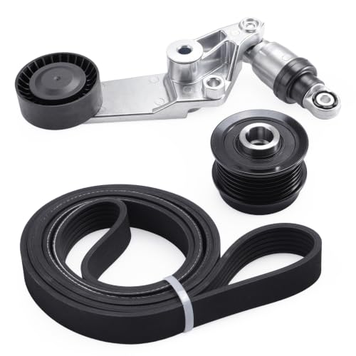 Serpentine Drive Belt Kit with Belt Tensioner & Idler Pulley#38286 37015P - size: 2003-2008 for Corolla/Matrix/Celica
