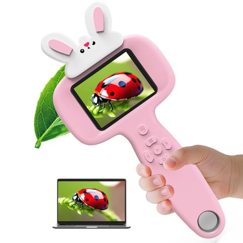BLACKROOT Microscope for Kids, 2.4" Handheld Digital Pocket Microscope - color: Pink