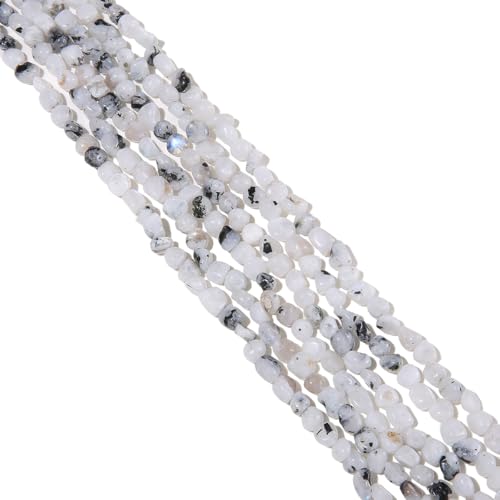 BEADIA Natural Irregular Freeform White Spectrolite Stone Beads for DIY Jewelry Making 5-8mm 38cm - color: White Spectrolite