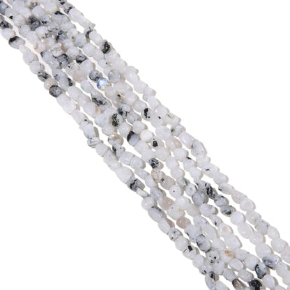 BEADIA Natural Irregular Freeform White Spectrolite Stone Beads for DIY Jewelry Making 5-8mm 38cm - color: White Spectrolite