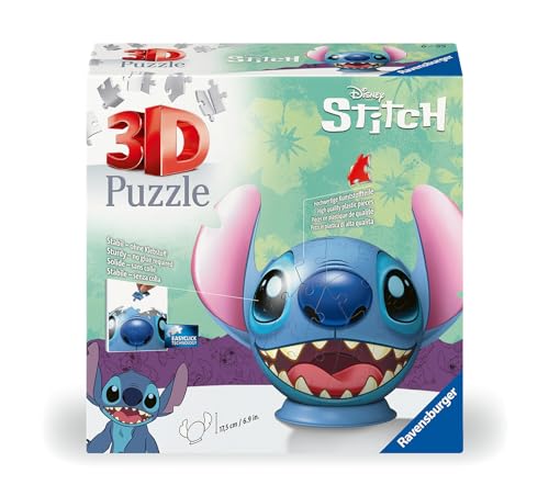 Ravensburger Puzzle-Ball Disney Stitch 72 Pieces Jigsaw Puzzle for Kids - Every Piece is Unique, Pieces Fit Together Perfectly