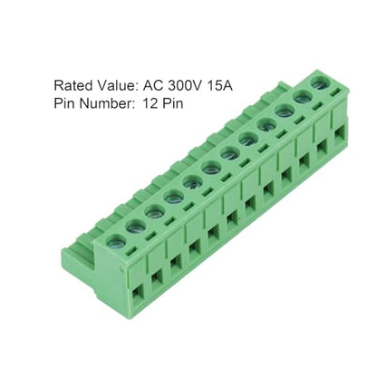 5Pcs 12 Pin 5.08mm PCB Screw Terminal Block, Pluggable Connector - size: 10pcs 12P 5.08mm