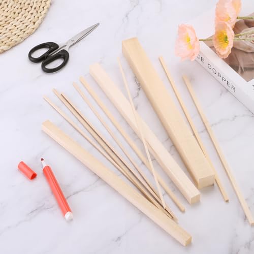 MECCANIXITY 6pcs Wood Sticks 1"x1"x12" Rectangle Wooden Cube - size: 1"x 1" x 12"