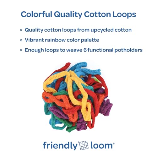 Friendly Loom Lotta Loops Rainbow Cotton Weaving 7 Inch Traditional Loops