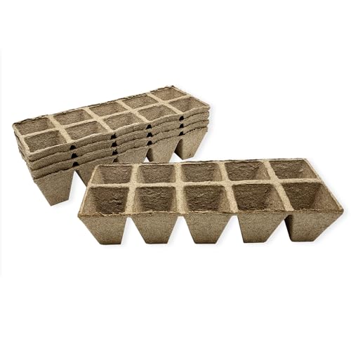 Jiffy Seed Starting Tray - Biodegradable, Plant Germination Cells - 20 Strips (200 Cells) - Peat - color: 20 Strips (200 Cells Total)