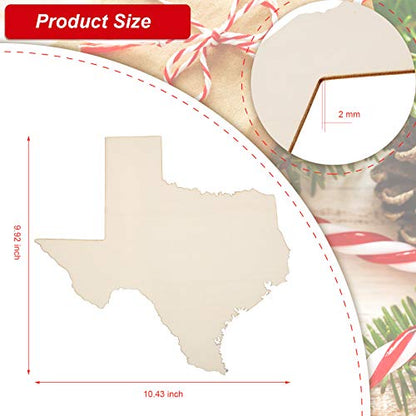 BBTO 6 Pack Texas Unfinished Wood Cutouts US State 10" Wood Slices Wooden Paint Crafts Christmas Ornaments Pieces for Home Decor Ornament DIY Craft Art Project - style: Texas