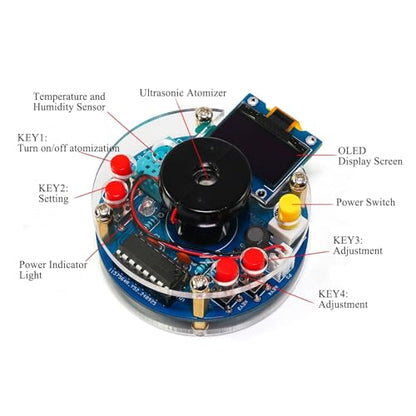 STEM Humidity DIY Kit Soldering Practice Kit Humidity Soldering Project with Temperature OLED Display for Electronics Enthusiasts Learn Arduino Programming & Circuit Design