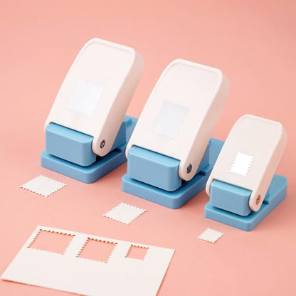 BAOFALI 3Pcs/Set Stamp Punch, 0.6 x 0.5 inch, 1 x 0.8 Inch, 1 inch Rectangular Stamps Punch, Lever Craft Hole Cutter Puncher, Paper Punches for Journaling Crafting DIY Scrapbooking Crafts - color: 1 inch +1 x 0.8 Inch+0.6 x 0.5 inch