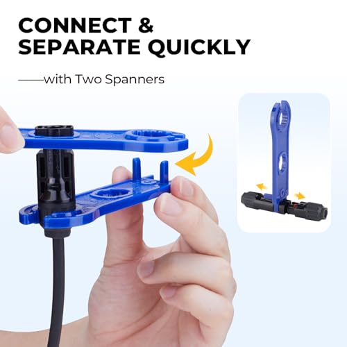 BougeRV Solar Crimper Tool Kit - Crimper, 6 Pairs Connectors, 2 Spanners - size: 6 Pairs Solar Connectors Kit
