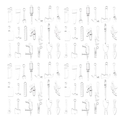 WOCRAFT 60pcs Bright Silver Tools Charms Bracelet Charms for Jewelry Making Sets DIY Necklace Bracelet Keychain Crafting Charms Kit Craft Supplies (SN903) - color: Bright Silver, size: Tools Charms