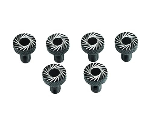 Guyker Guitar Bridge Saddle Fine Tuning Screws Set with Sunburst Top for Tremolo Bridge System Replacement Part Black (FR-003, 6PCS) - color: FR003-BK-6pcs