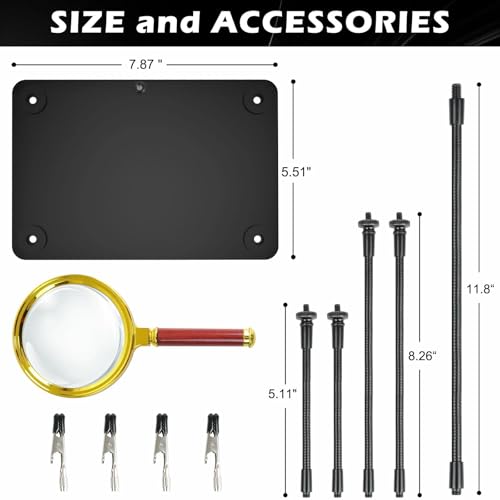 XYK Helping Hands Soldering Station with 3X Magnifying Glass, 4 Flexible Helping Hand Arms Magnifier and Third Hand Soldering Tool for Electronic Repair Soldering Jewelry Crafts - size: Small