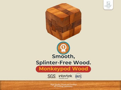 BSIRI Games Gifts and Brain Teaser Puzzles for Adults Classic Diamond Cube Puzzle Wooden 3D Puzzle Games to Challenge Mind for Fun and Educational Game