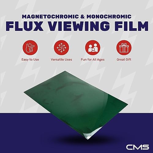 CMS MAGNETICS - 6x6 Green Magnetic Flux Viewing Film for Revealing Hidden Magnetic Field Patterns in Permanent Magnets for Science Projects, Research and STEM Education in Magnetism - size: 6 x 6", style: Green Film