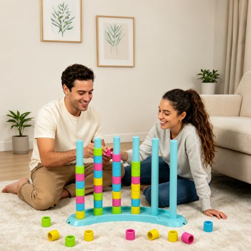 Color Matching Stacking Game, Fast Pattern Challenge for 2 Players+ - size: XL-1 Pack Stacking Game