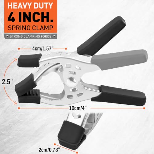 HORUSDY 8-Piece 4" inch Spring Clamp, Heavy Duty Spring Metal Spring Clamps, 1.5"-inch Jaw opening - color: Black, size: 4 inch 8-Piece