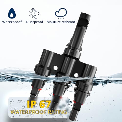 4PCS 1000V DC Solar Y Branch Connectors 2-Pair Set - size: 2Pair M/FFF+F/MMM