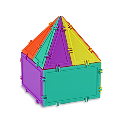 3D Building Set for Learning Math, Includes Many Online Activities,32-pc, Made in USA (Triangle/Rectangle/Square)