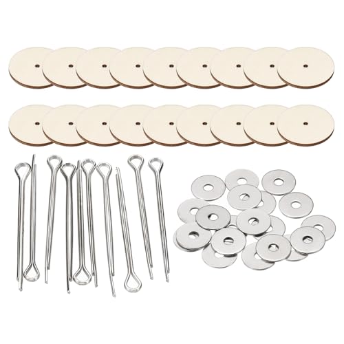 PATIKIL 30mm Doll Joints, 20 Set Removable Cotter Pin Joints Connector and Fiberboard Tray for Bear Limbs Making Head Joints DIY Crafts Accessories - size: 30mm