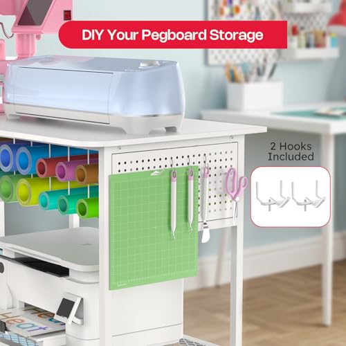 Crafit Extra Large Heat Press Table with Vinyl Storage, Foldable Stand - color: Extra Enlarged Size - White