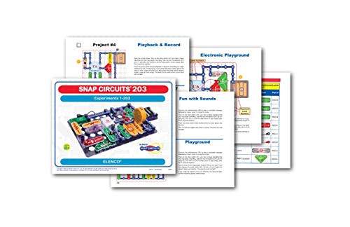 SNAP CIRCUITS 203 STEM Electronics Kit, 200+ Projects, Ages 8+