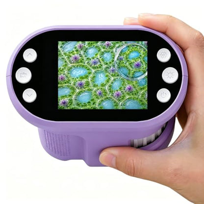 Kids Digital Microscope, 1000X Handheld Pocket Microscope STEM Science Toy - color: purple
