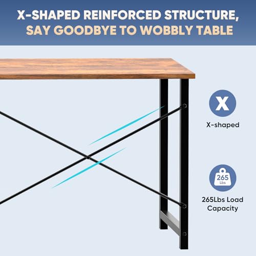 DUMOS 40 Inch Small Computer Desk, Gaming Desks for Home Office Bedroom - color: Wood Brown, size: 40 Inch-1 Pack