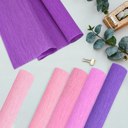 Crepe Paper Streamers 8 Rolls, 10 x 98Inch 8 Purple&Pink Colors - color: Purple&Pink