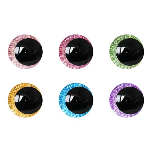 MUCUNNIA 120pcs 18mm 3D Sparkle Moon Safety Eyes for Amigurumi with Washers - size: 18mm