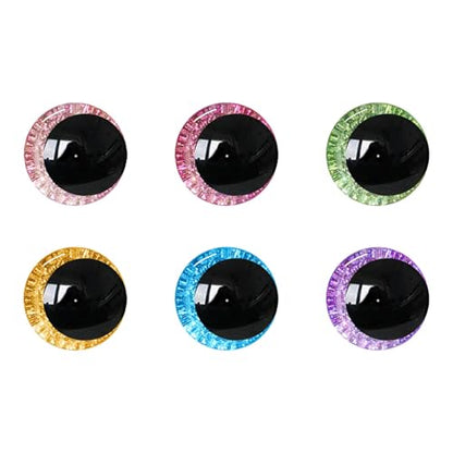 MUCUNNIA 120pcs 10mm 3D Sparkle Moon Safety Eyes for Amigurumi with Washers - size: 10mm