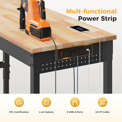 120"Adjustable Heavy Duty Workbench with 2000 LBS Capacity,Ships in 2 Boxes - size: 120"