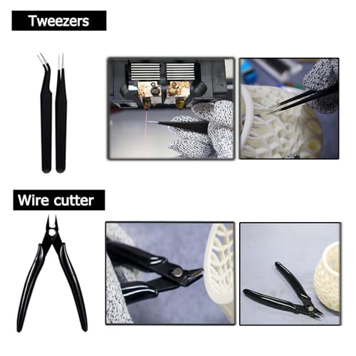 54PCS 3D Printer Tool Kit with Files, Deburring Tool and Electric Polisher - color: Blue 54pcs