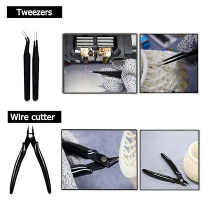 54PCS 3D Printer Tool Kit with Files, Deburring Tool and Electric Polisher - color: Blue 54pcs