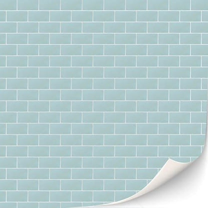 3 Sheets Self Adhesive Floor Tiles for Dollhouse 1:12 Scale (Pastel Turquoise Metro Tiles) - style: Pastel Turquoise Metro Tiles