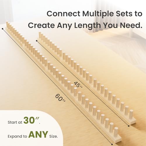 GIFMFTHK Lightweight Solid Wood Chunky Knitting Loom Kit -30" Modular Frame - size: 30 Inches