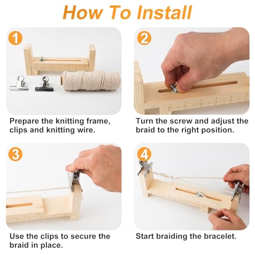 Wood Bracelet Jig, Paracord Jig Bracelet Maker DIY Hand Knitting Wristband