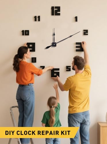 High Torque Quartz Clock Movement Replacement Kit with 17.7" Clock Hands - size: Fits 3/16-3/8 in Thick Dial